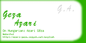 geza azari business card